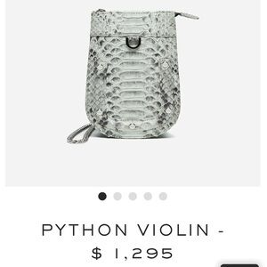 Lovard Silver Violin Python Crossbody Purse